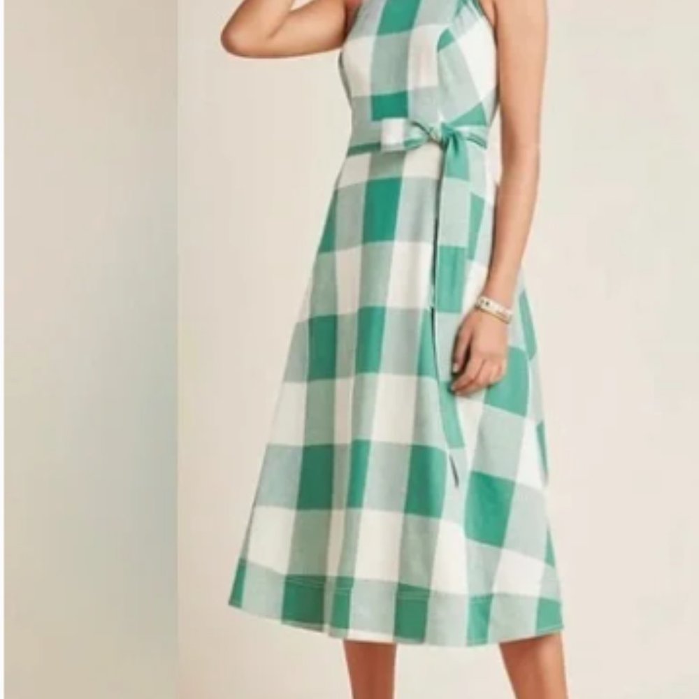 Green and Cream Gingham Dress - Picture 5 of 6